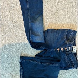 Abercrombie kids high rise flare jeans 7/8 long